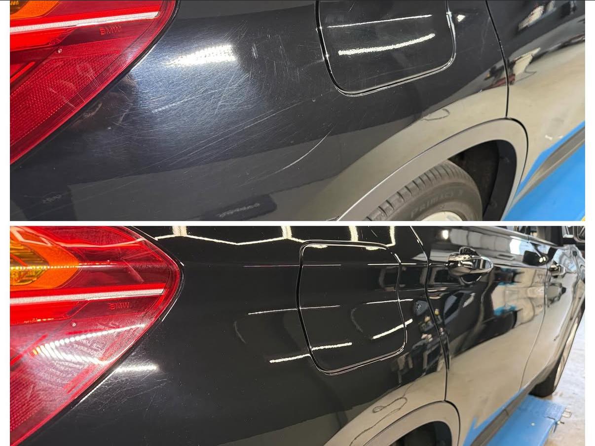 Zijkant polijsten voor en na